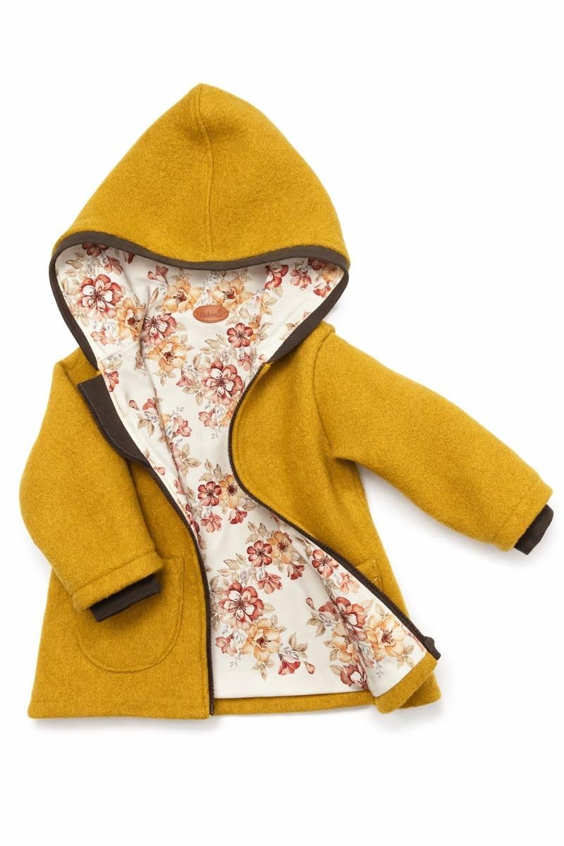 Lilakind“ Wollwalk Kinder-Mantel mit Taschen Walk Kapuzen Jacke Jerseyfutter Gr. 74-140 - Made in Germany