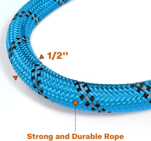 Taglory Guinzaglio per Cani, Strong Dog guinzaglio con Comoda Impugnatura Imbottita e Altamente Riflettente Fili per Cani di Taglia Media e Grande, Lungo 1,5 m, Blu - 3