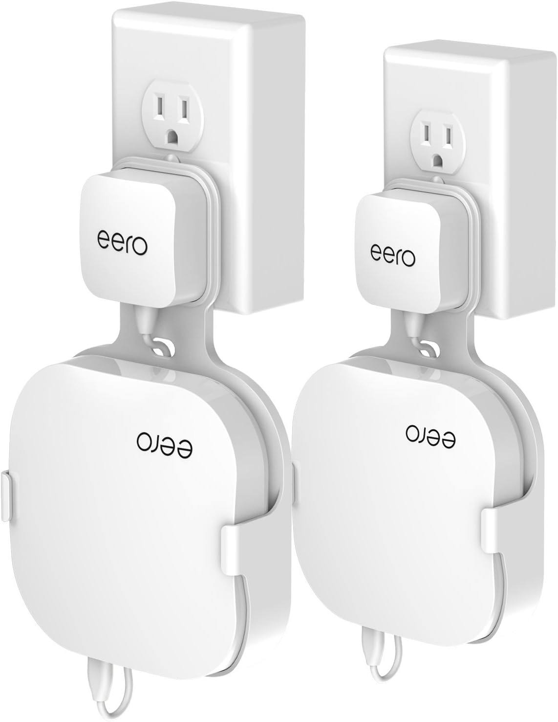 Wall Mount Holder for eero Home WiFi, The Simplest Wall Mount Holder Stand Bracket for eero Pro WiFi System Router No Messy Screws! (White(2 Pack))