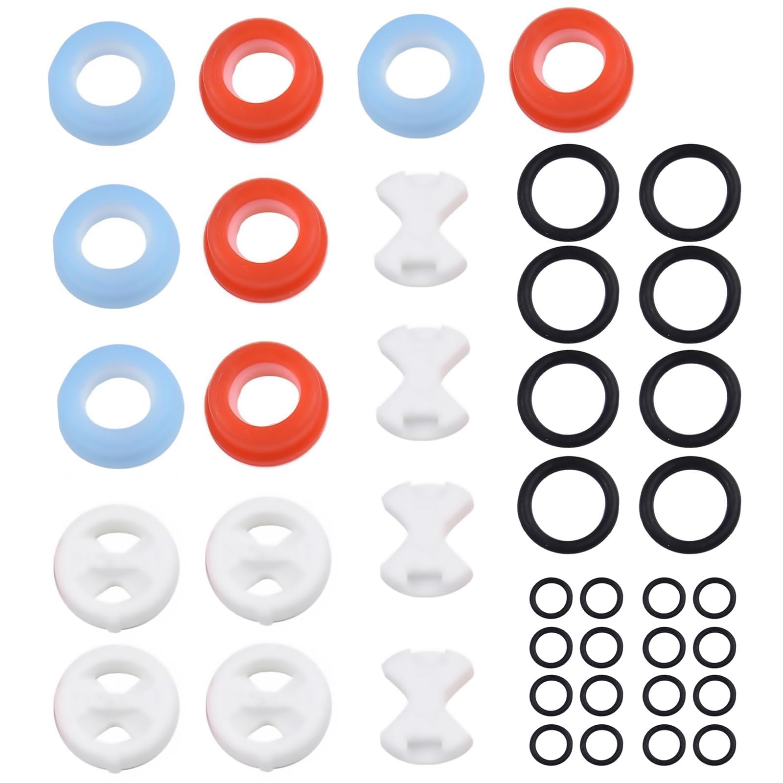 48-Piece Universal Faucet Repair Kit with Ceramic Disc Valves & Silicone Seals｜1/2-Turn Leak Fix for Kitchen/Bathroom Sink Mixers