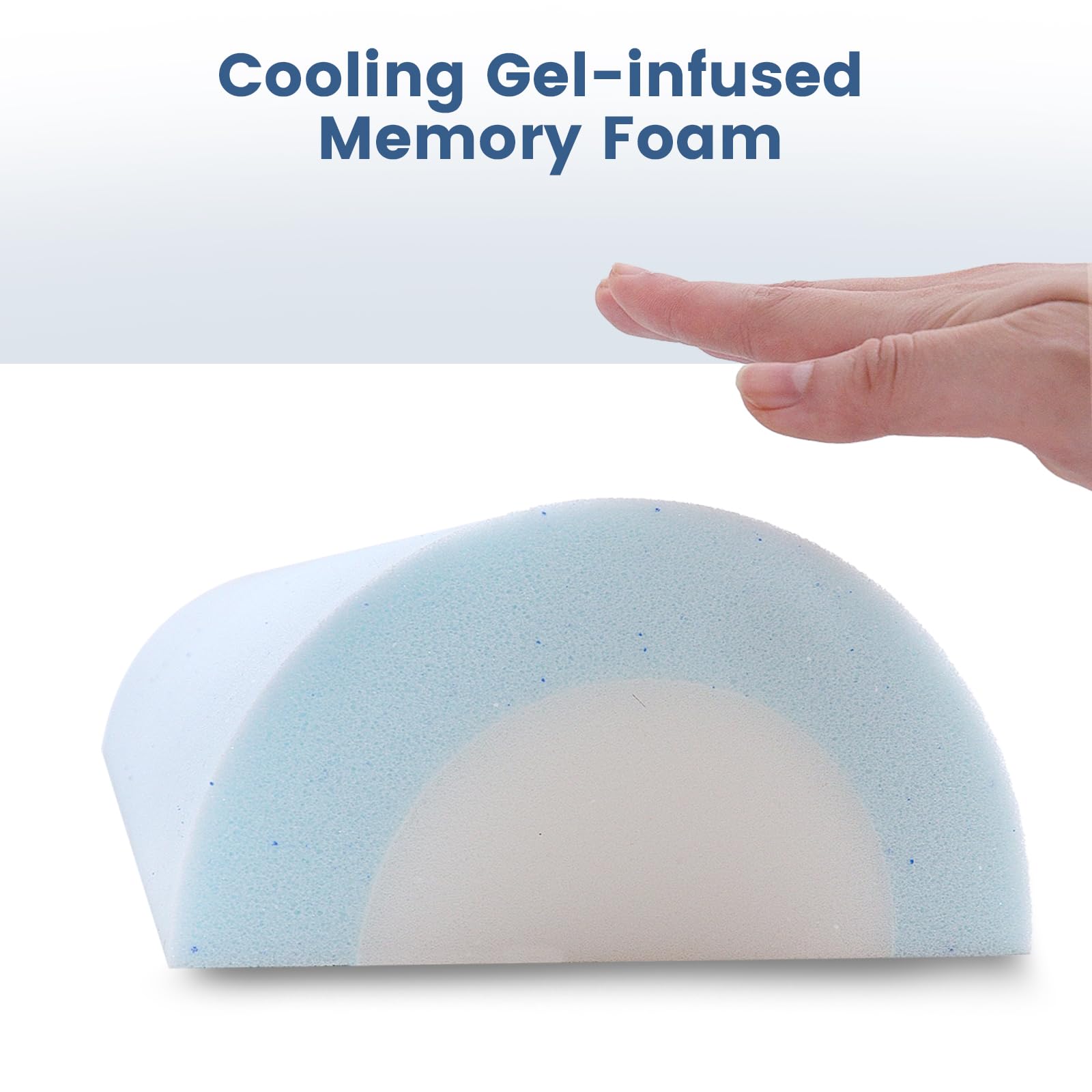 2 cojines de media luna para cabeza, rodillas, soporte de tobillo, cojín de elevación de piernas, espalda, lumbar, alivio del dolor de cuello, almohada de espuma de gel semienrollable para