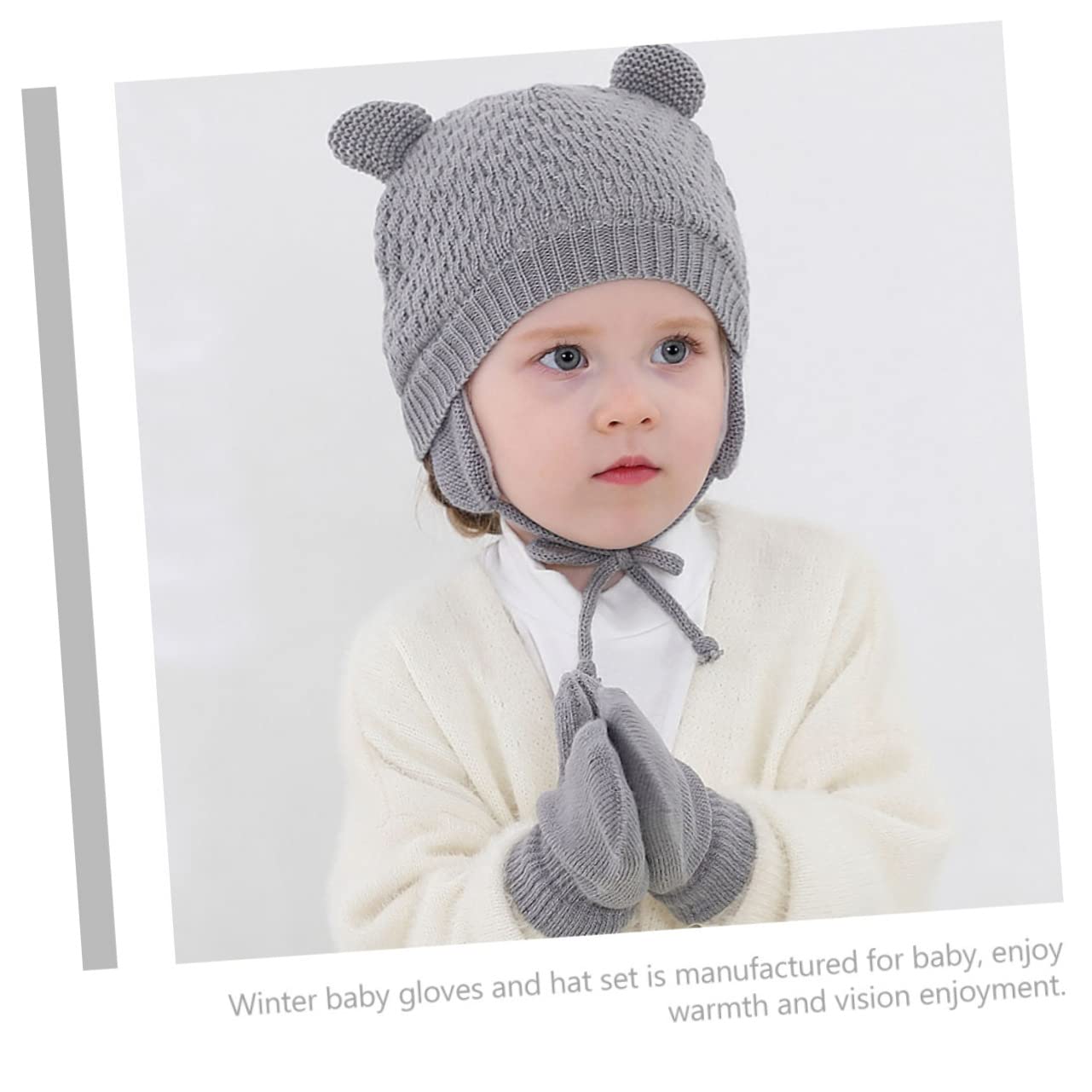 VALICLUD 4sets Cappello e Guanti Invernali Per Ragazzo Ragazza Cappello Caldo Maglia Con Guanti Coordinati Materiale Morbido e Traspirante Comfort e Calore Per Piccoli Per Giornate Fredde