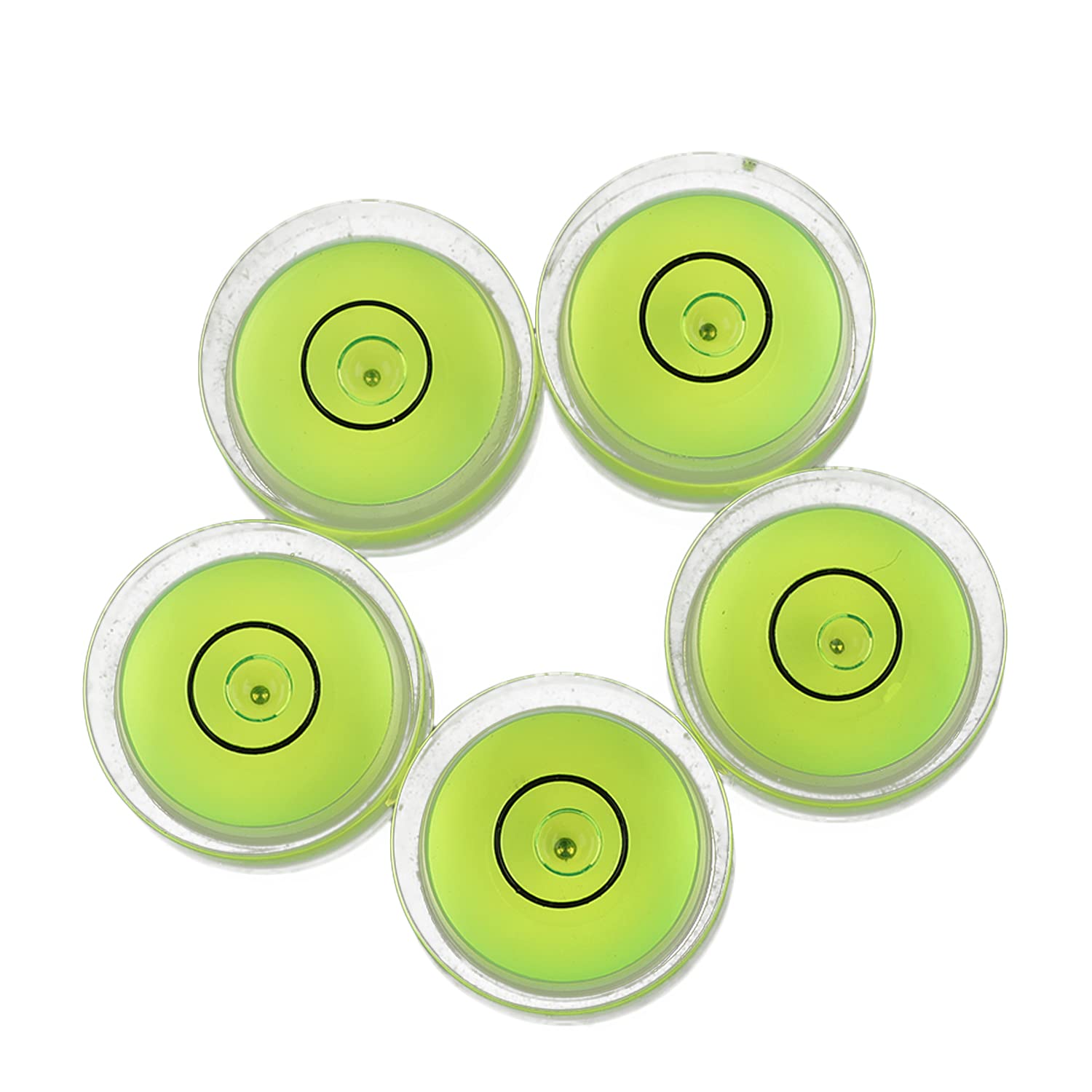 5pcs Round Bubble Level Mini Spirit Level Bullseye Level Measurement Instrument (15 X 6)