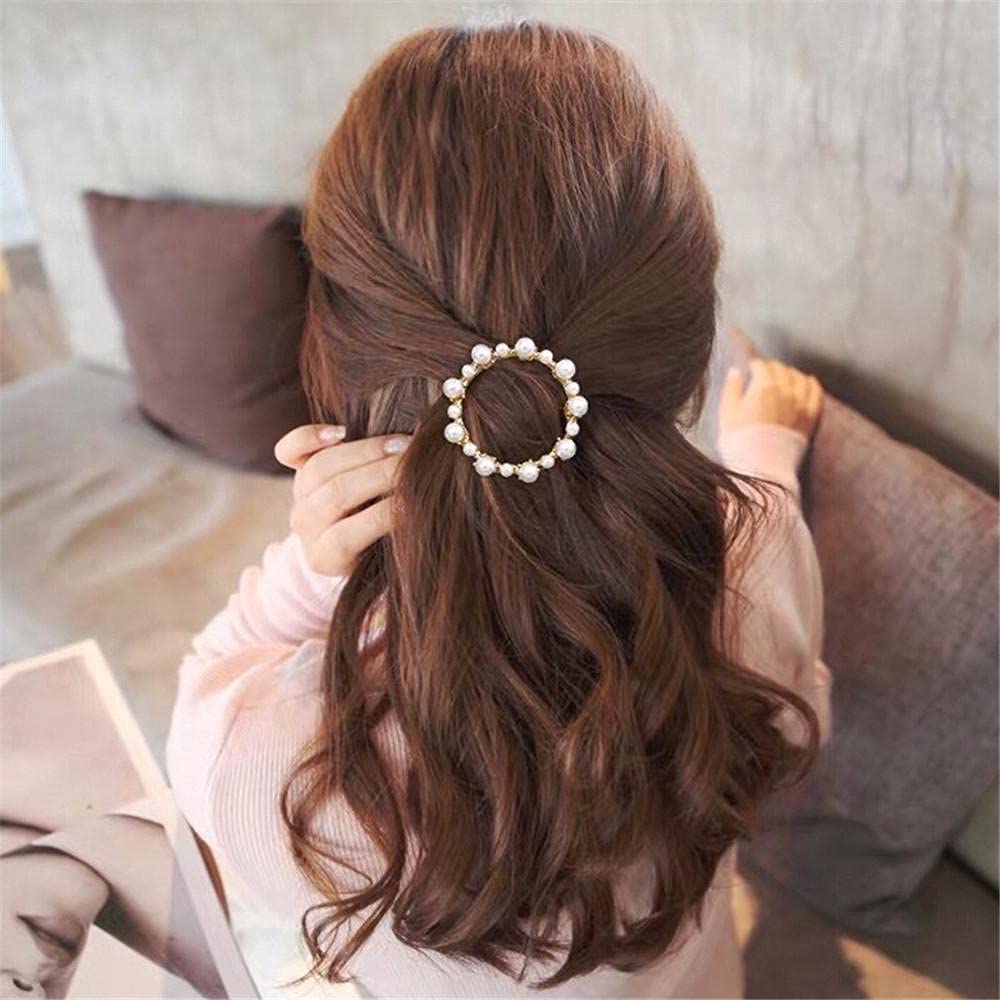 Kiyan 8 Piece Korean Style Pearl Barrettes Women's Set Hairpin Korean Style Hair Clip Marble Alligator Hair Clip Hair pins Lock Pin Jewelry Hair Accessories set Pearl Clips 1