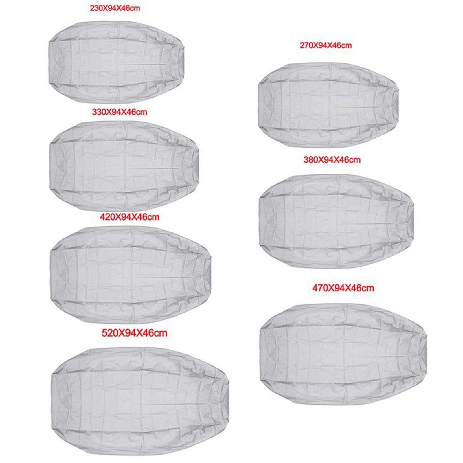 NA 7 Taglie Copertura per Gommone per Kayak Copertura per Gommone per Gommone Copertura Impermeabile per La Protezione dalla Polvere del Sole UV 7.5-17Ft