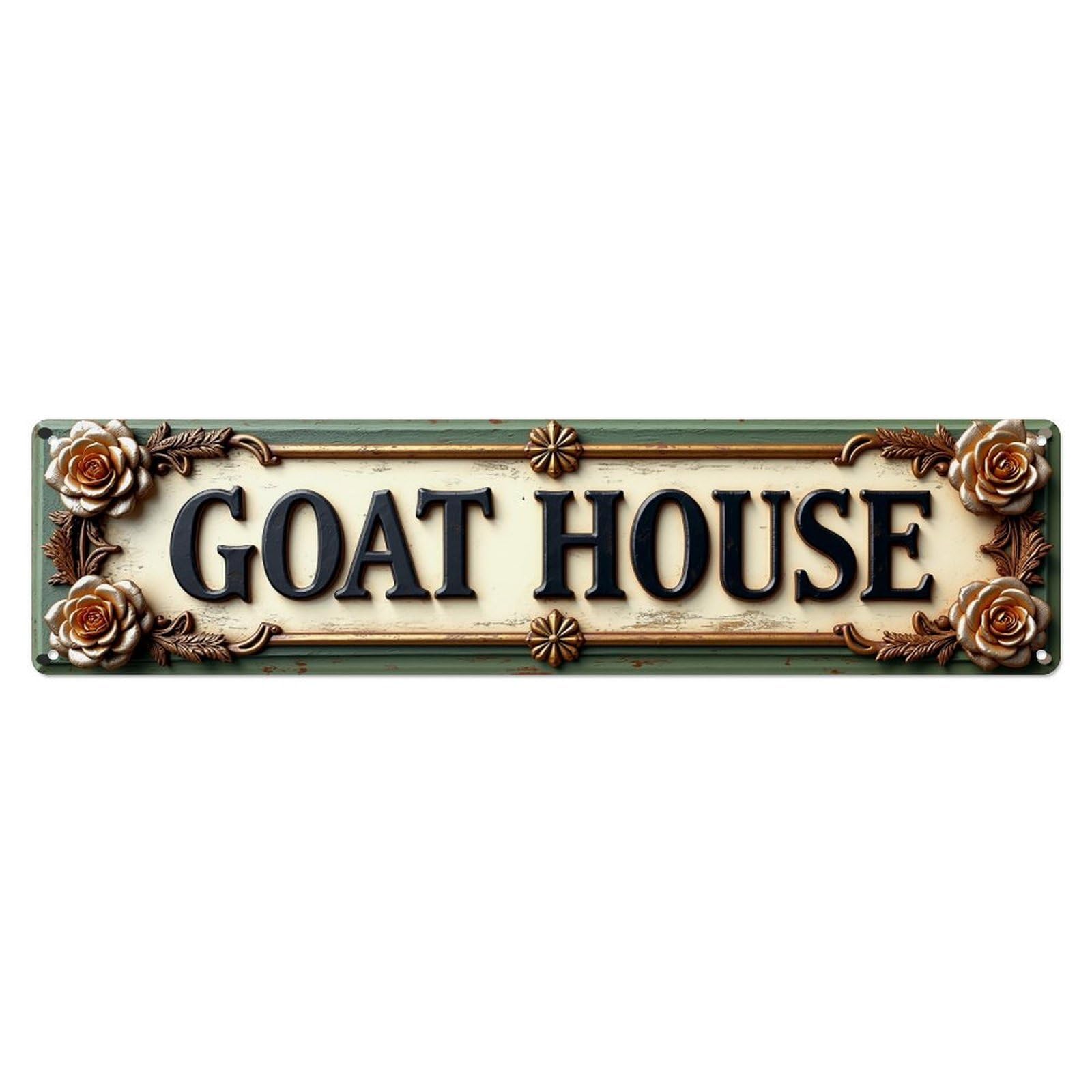 Jdyansheng Vintage Goat House Sign Design Tin Sign Metal Poster Metal Signs For Home Man Cave Bar Cafe Kitchen Laundry Room Wall Decorations 4X16 Inches