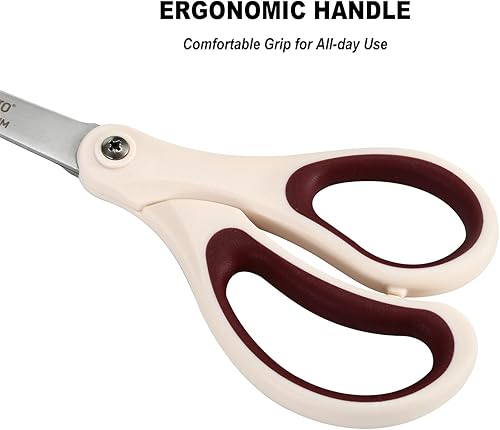 Miniatura 3 de LIVINGO Tijeras multiusos  Tijeras cómodas de acero inoxidable afiladas resistentes con revestimiento de titanio, para oficina, hogar, escuela, tela