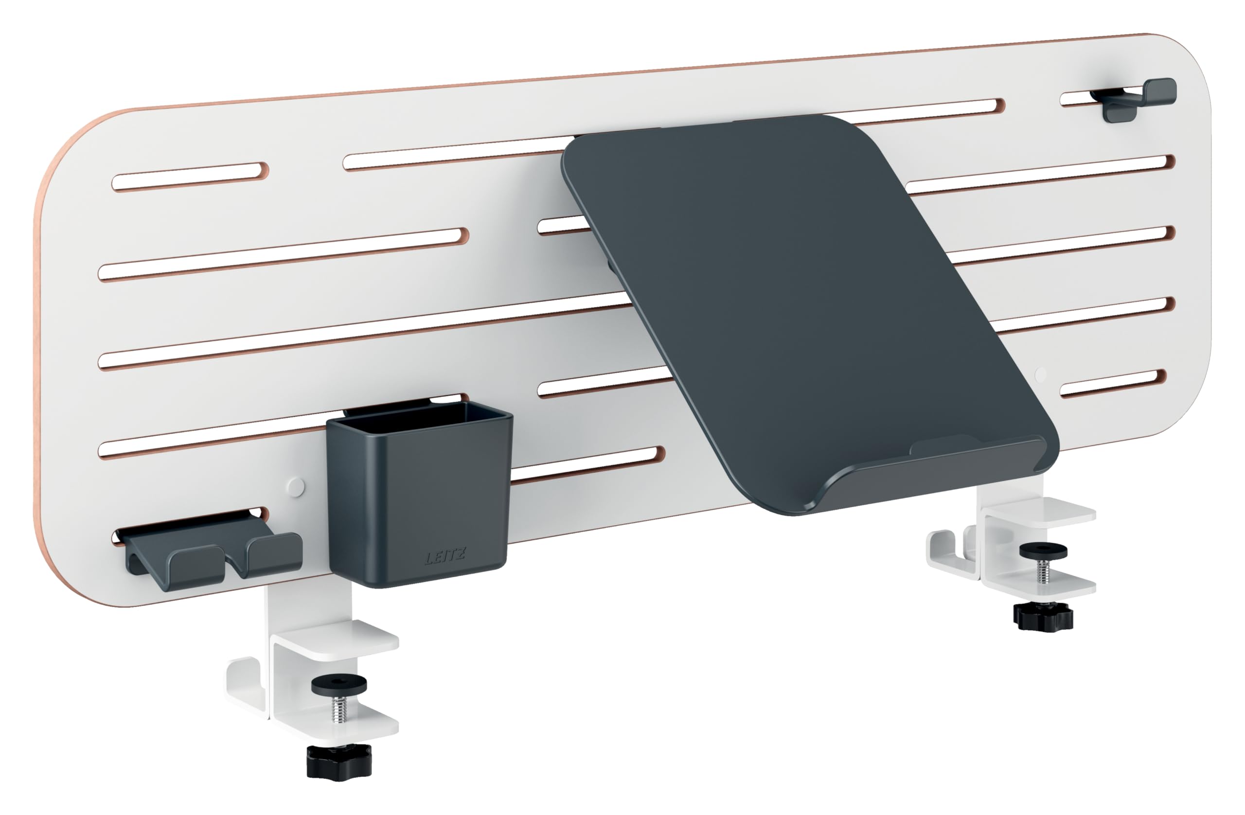 Leitz White Ergo Pegboard Desktop Organiser With Laptop Holder,