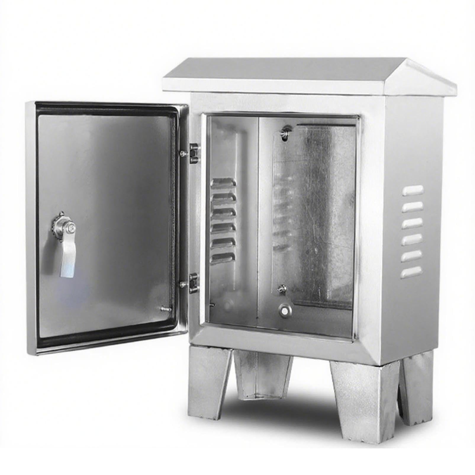 Contenitore Elettrico in Acciaio Inox Resistente alle intemperie - Armadio di distribuzione Esterno con Serratura per un'alimentazione elettrica sicura