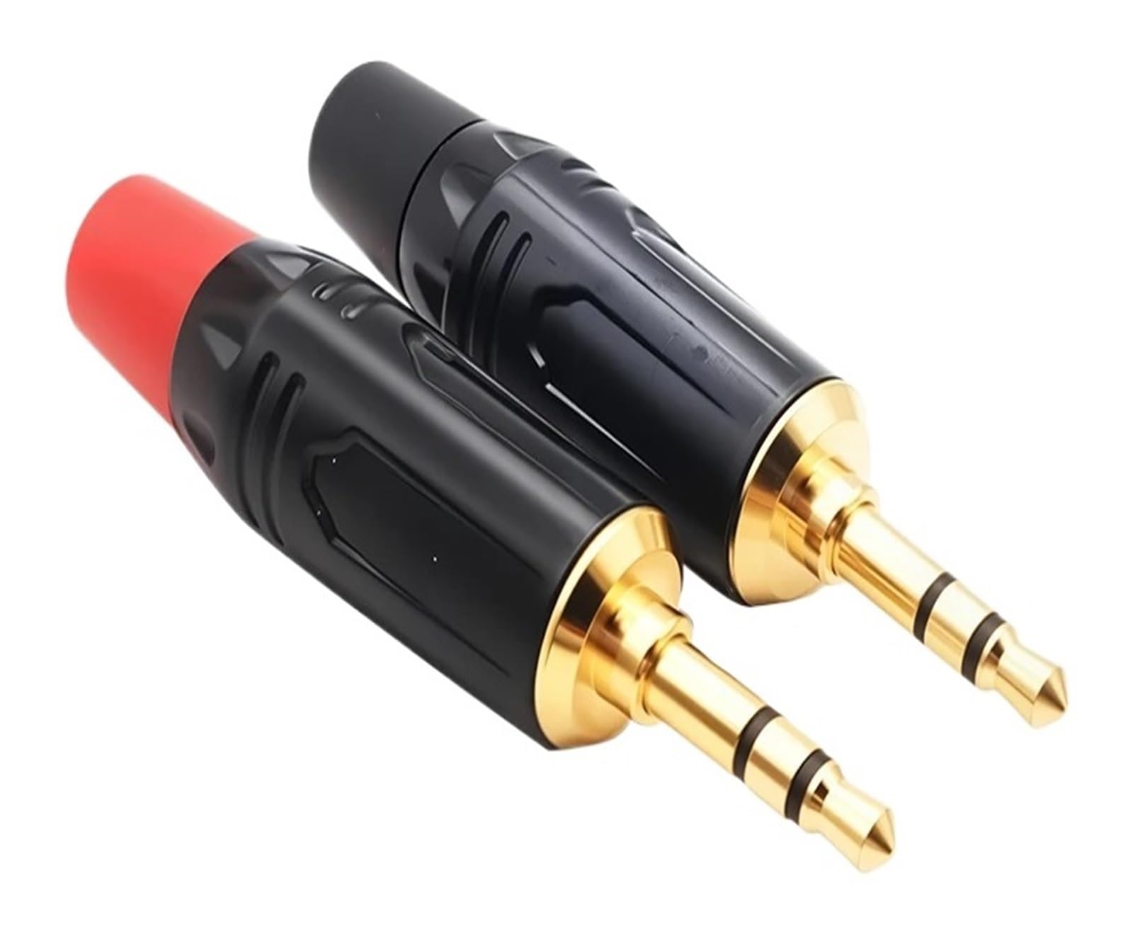 Adaptador de conector de auriculares macho de 3,5mm, 3 polos, enchufe estéreo for teléfono móvil y portátil(2pcs)