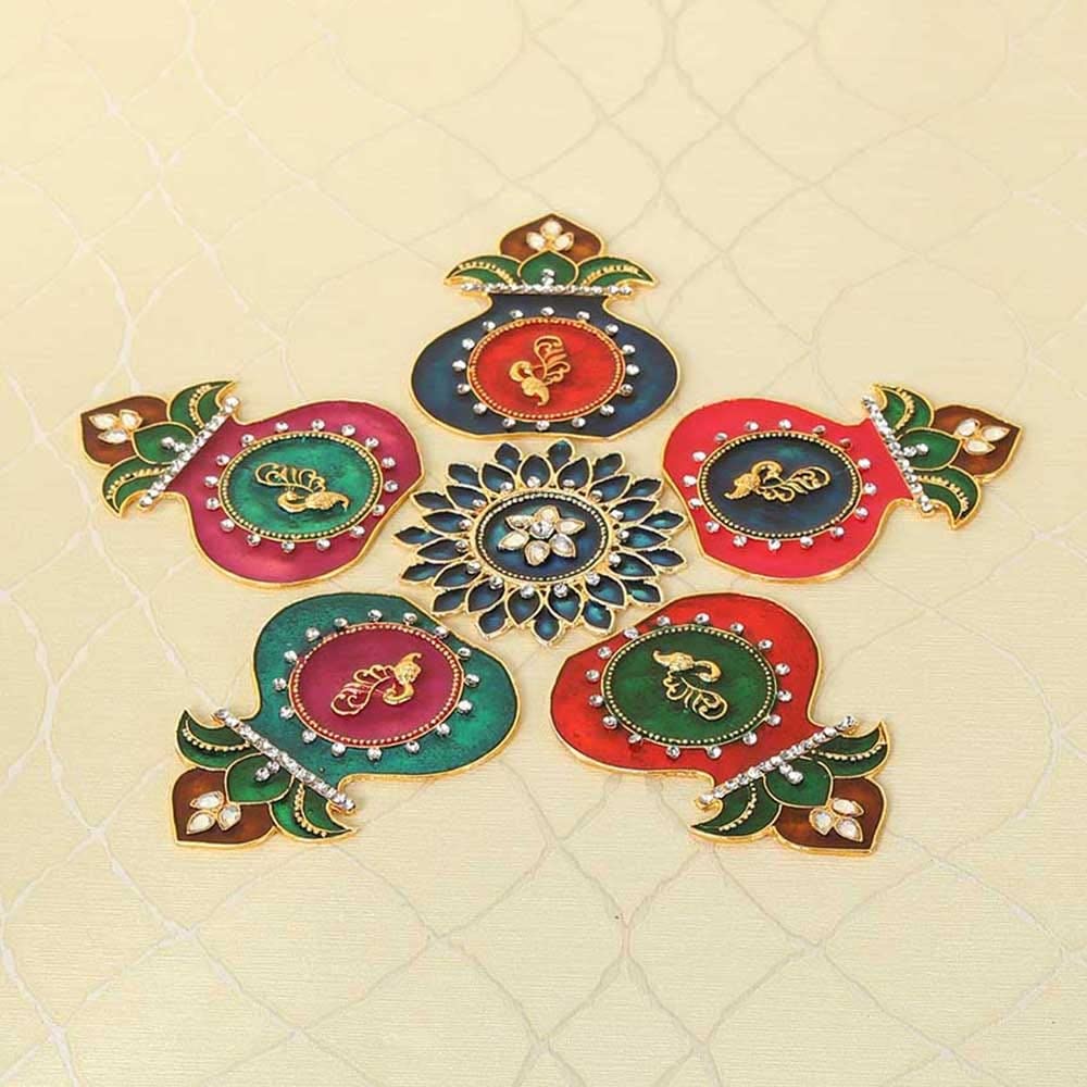 homes r us هومز أر أسIdika Metal Rangoli, Multicolou - 23 Cms-5111000101989