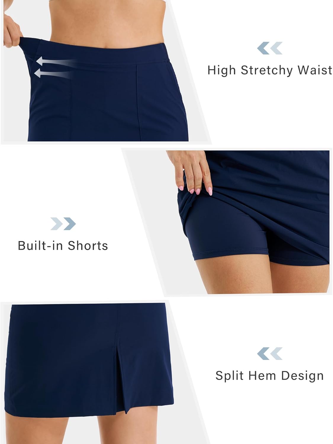 Stelle Women's Golf Tennis Skorts 18" Stretchy Workout Hiking Skirt with Inner Pocket - Image 6