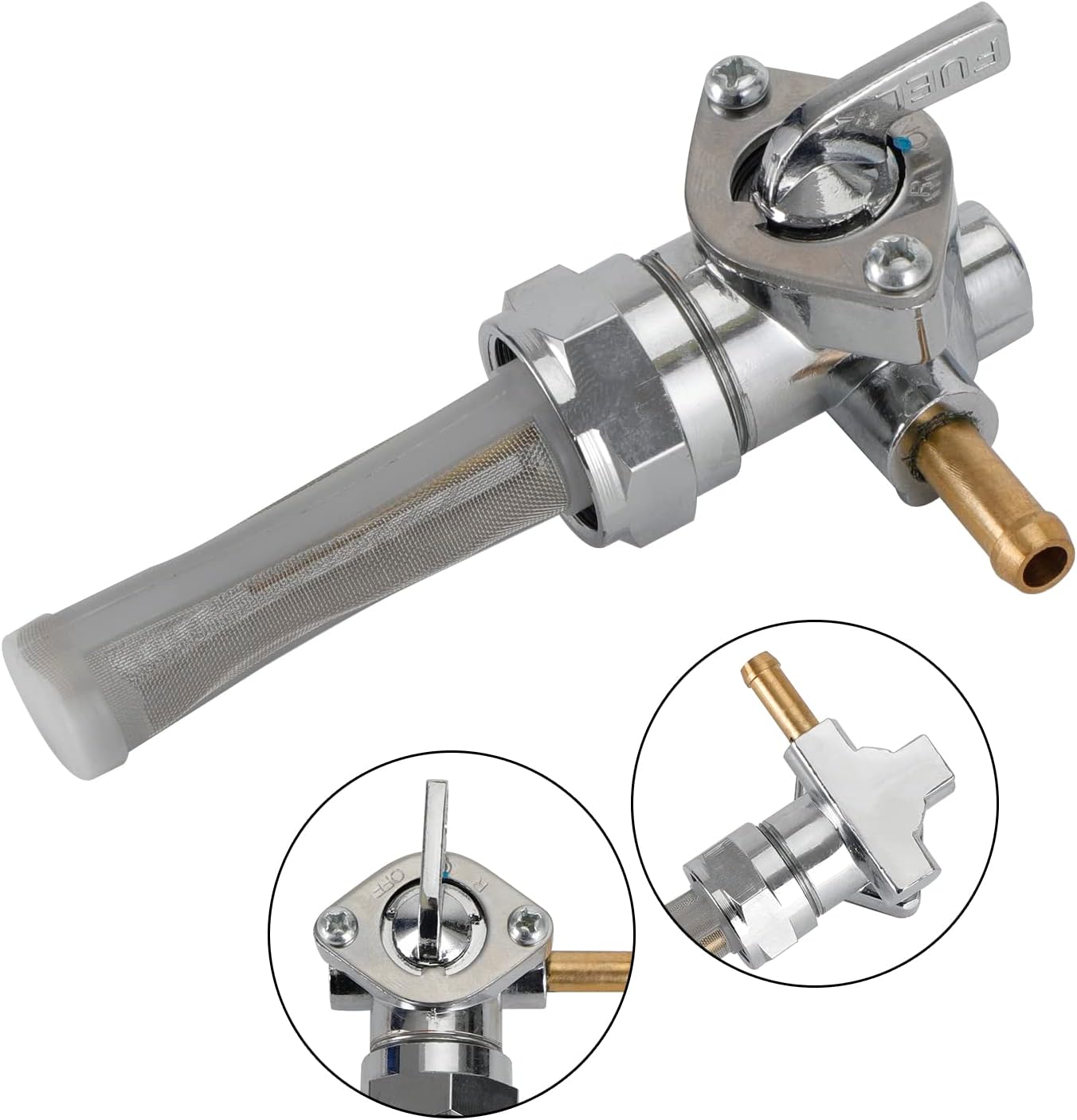 Areyourshop Fuel Valve Petcock 62169-81 fit for For Harley XL883 Sportster 883/883 Deluxe/883 Hugger 1991-1994, XL1200 Sportster 1200 1991-1994, XLH883 Sportster 883/883 Deluxe/883 Hugger 1988-1990