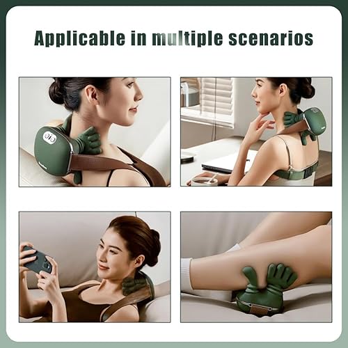 Miniatura 6 de Masajeador de cuello con manos, masajeador de cuello y hombros con calor, masajeadores shiatsu de cuello y espalda con amasamiento 4D para aliviar