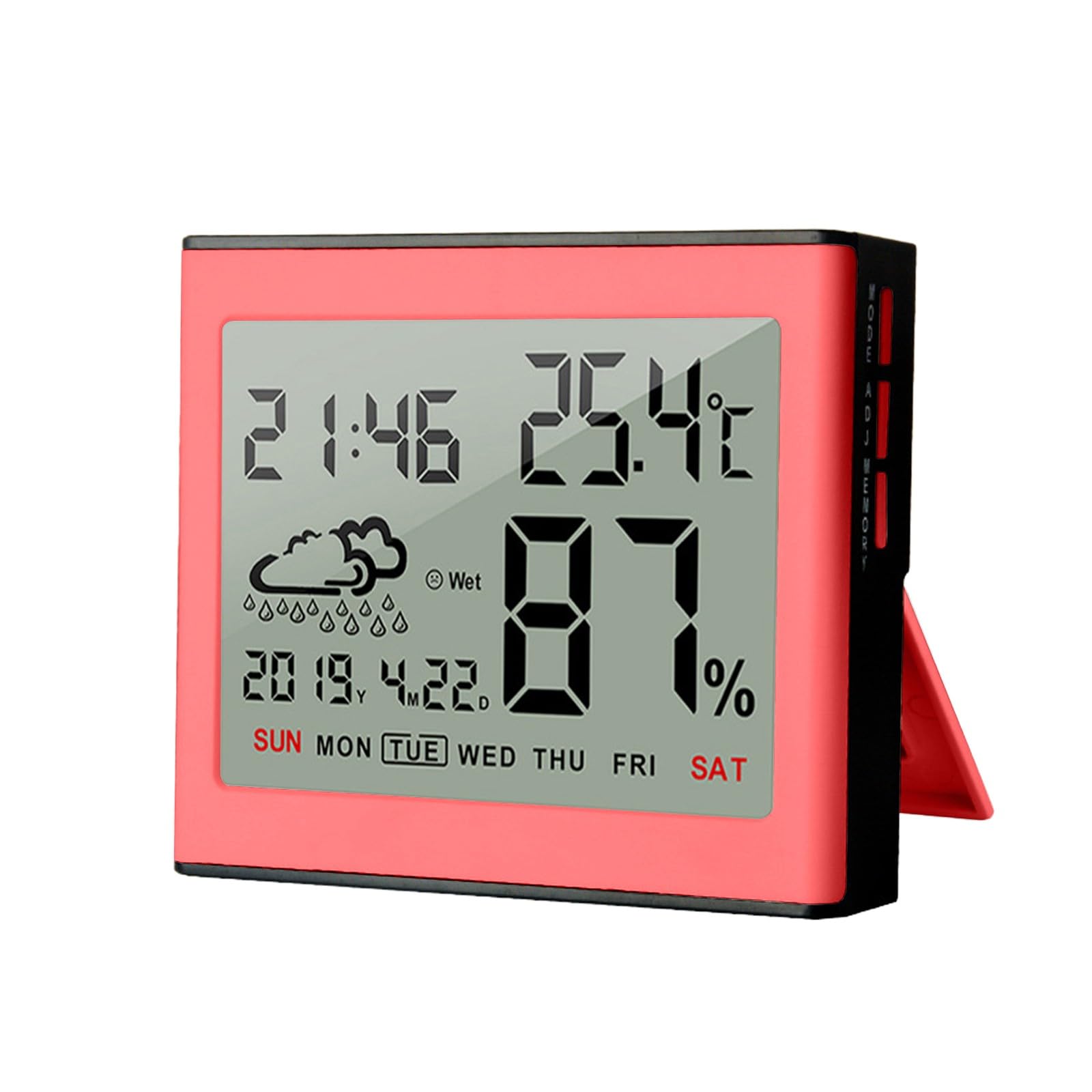 Digital Alarm Clocks For Bedrooms Led Alarm Clock Multifunctional Electronic Clock With LCD Large Screen Weather Pattern Temperature