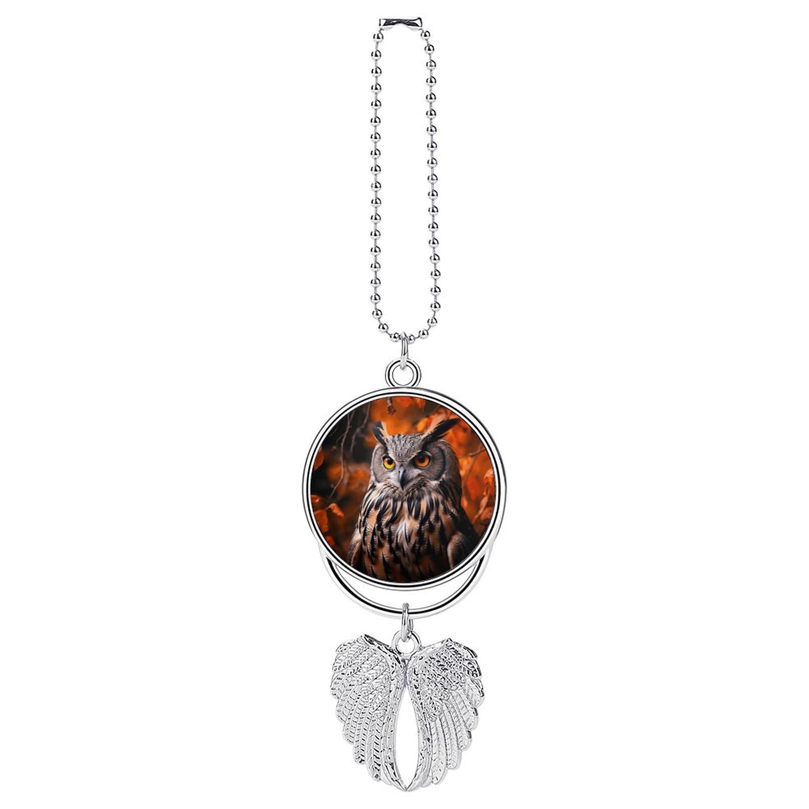 Owl Car Charm Alloy Car Rear View Mirrors Hanging Ornaments Stylish Car Pendant Funny Auto Hanging Accessories Car Hanging Ornaments Gift for Women Men