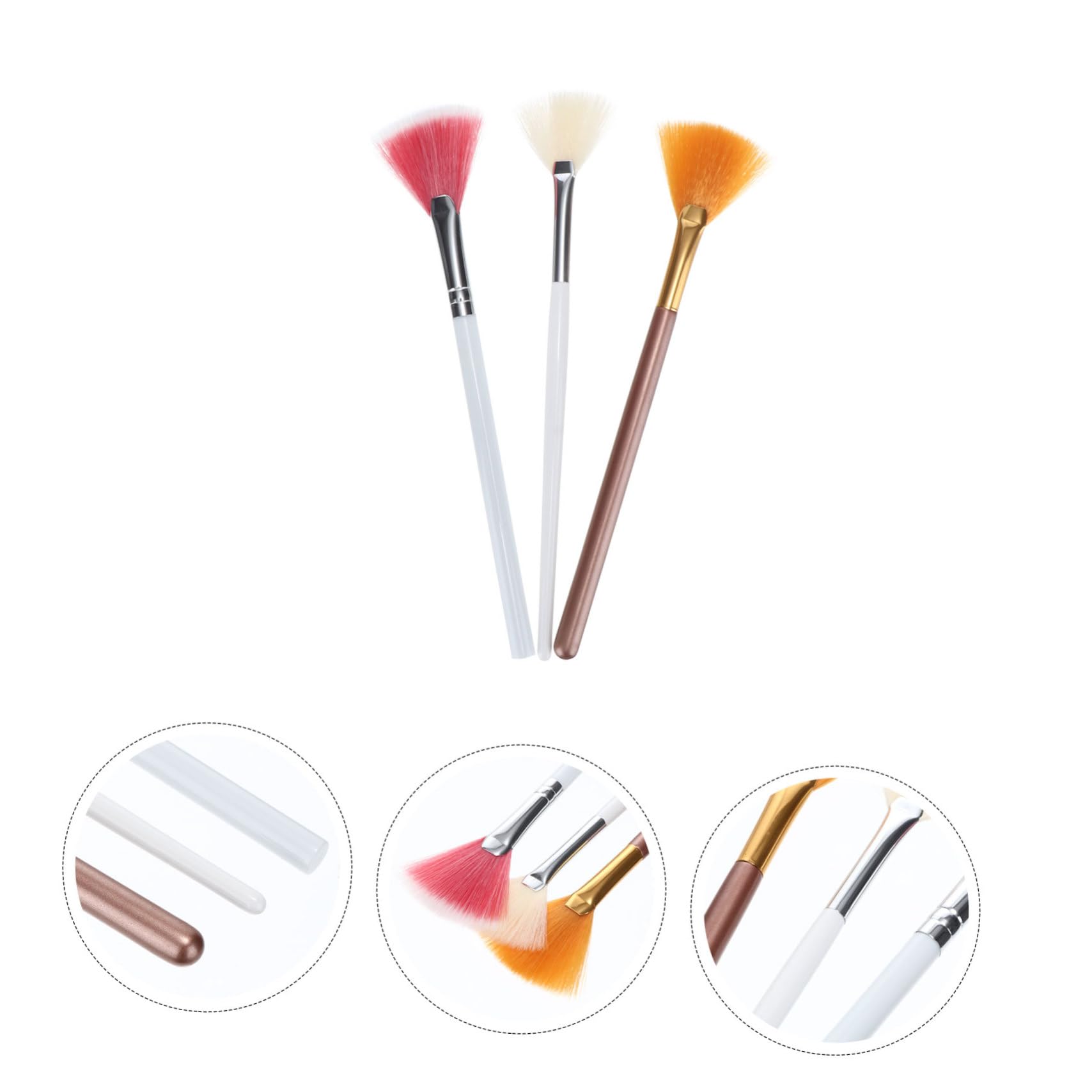 FOMIYES 15piezas Brochas De Maquillaje Forma De Fan Para Aplicar Iluminador y Definir Contornos Herramientas De Belleza Para Uso Diario Diseño Detallado y Materiales Premium