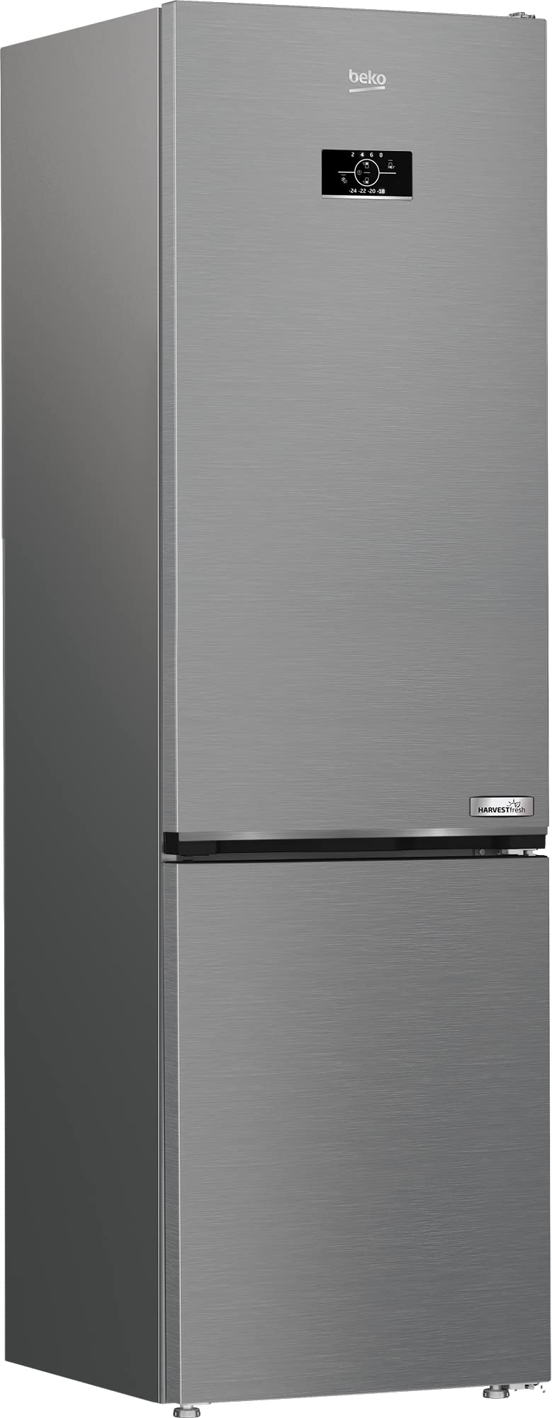 Beko bPRO 500 B5RCNA406HXB1 wolnostojąca lodówko-zamrażarka, duża lodówka, 355 l, NoFrost, Smooth Fit: 90 stopni, 3 szuflady zamrażarki, HarvestFresh, AeroFlow, wygląd stali nierdzewnej