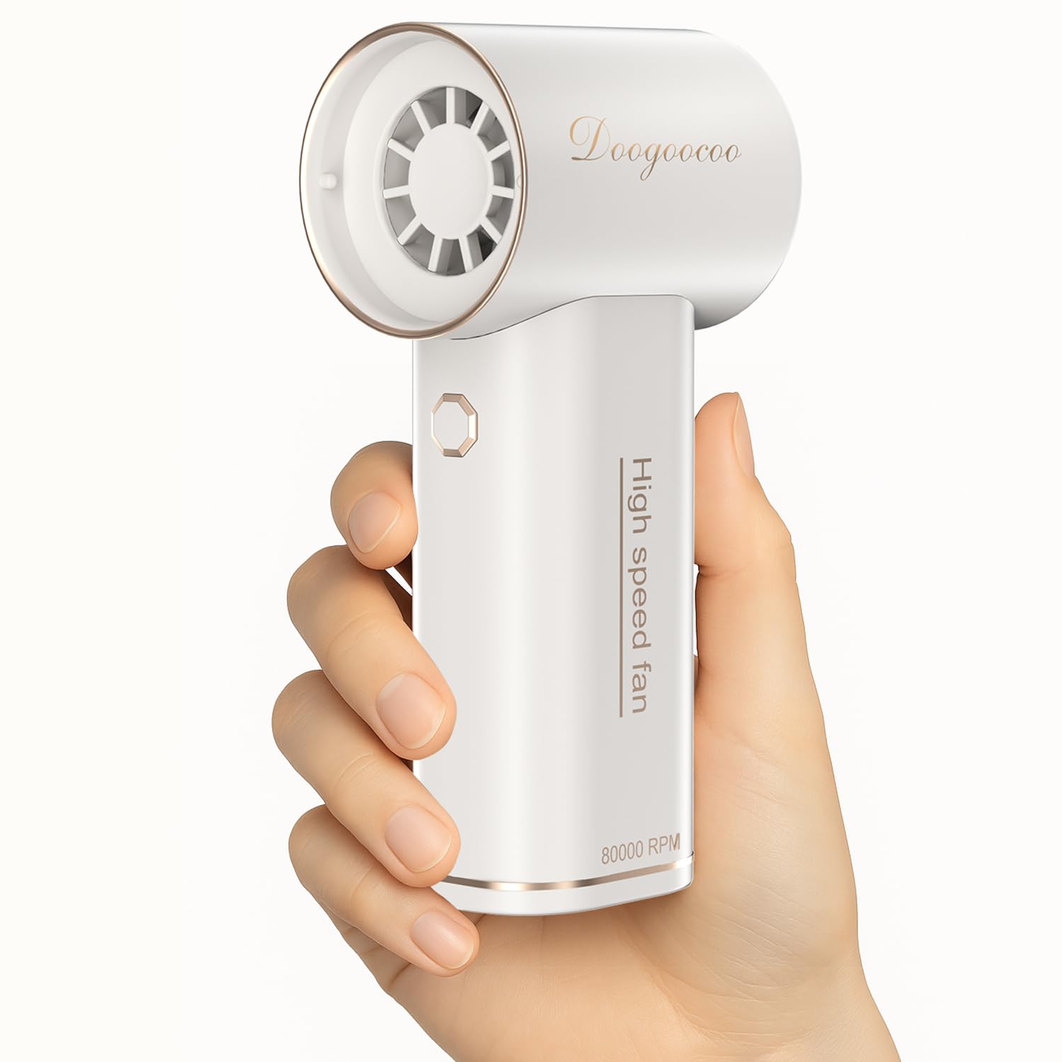 DooGooCoo 2025 Portable Mini Handheld Fan, Powerful Turbo 80000RPM High Speed, [18H Max Cooling Time] 5 Speeds Rechargeable Personal Mini Small Pocket