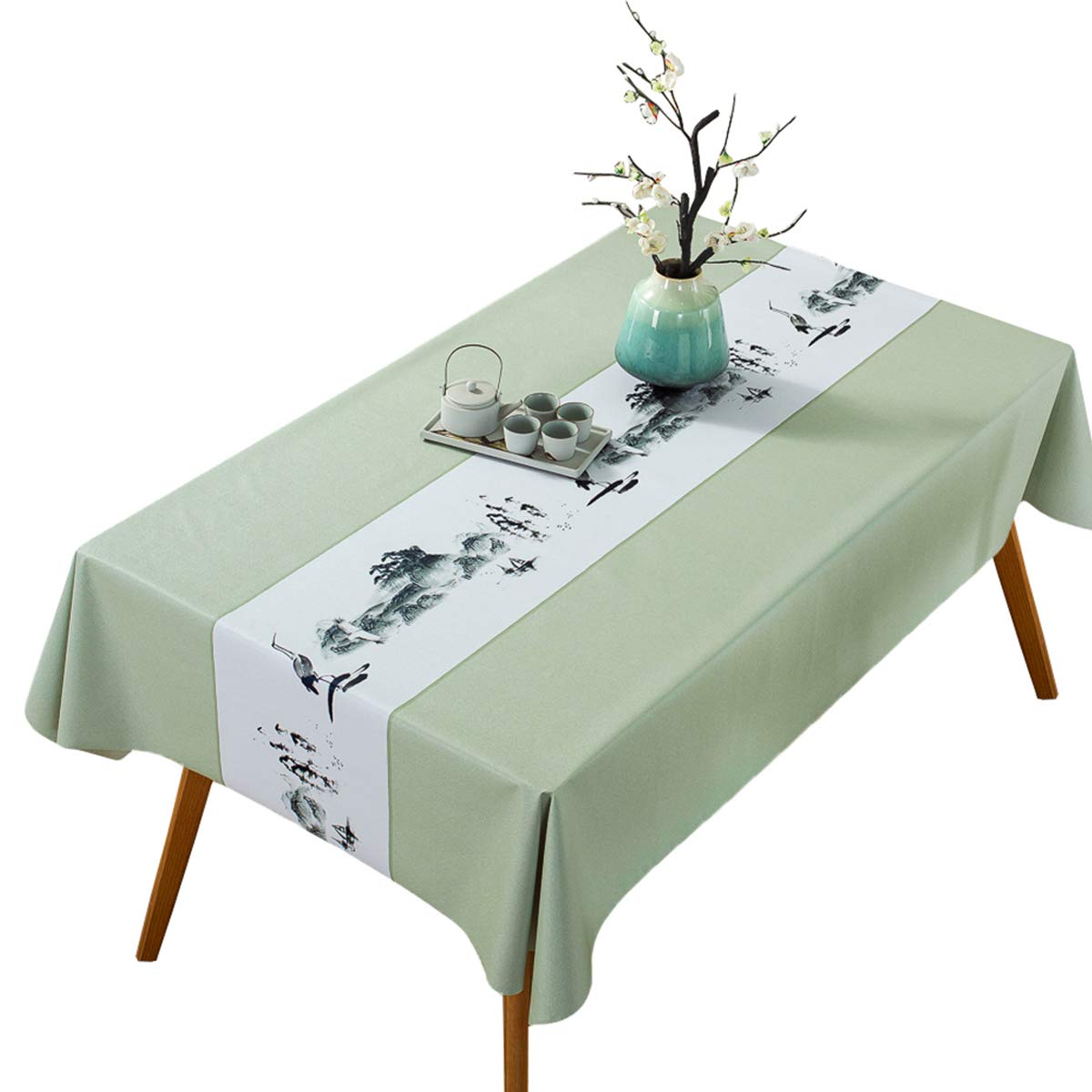 Nappe de table pour cuisine et peinture PVC vert Bigood