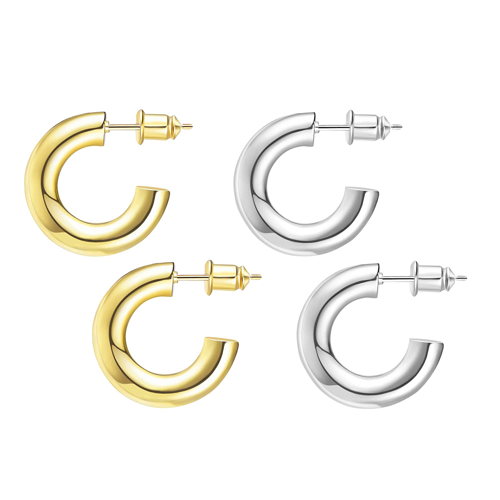 WowshowChunky Open Hoops Thick Gold Hoop Earrings for Women Gift