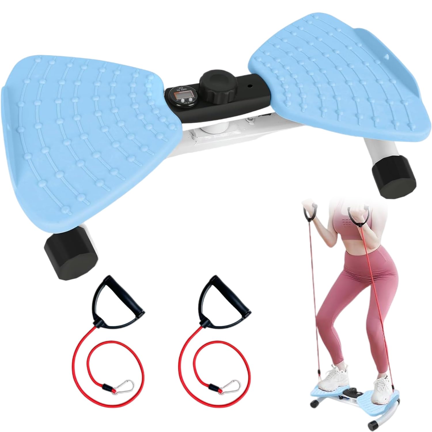 Machine Twist Waist avec podomètre et cordon de serrage, planche d'équilibre Twister, charge maximale 120 kg, (écran numérique) perte de poids, entraînement des muscles abdominaux, entraînement