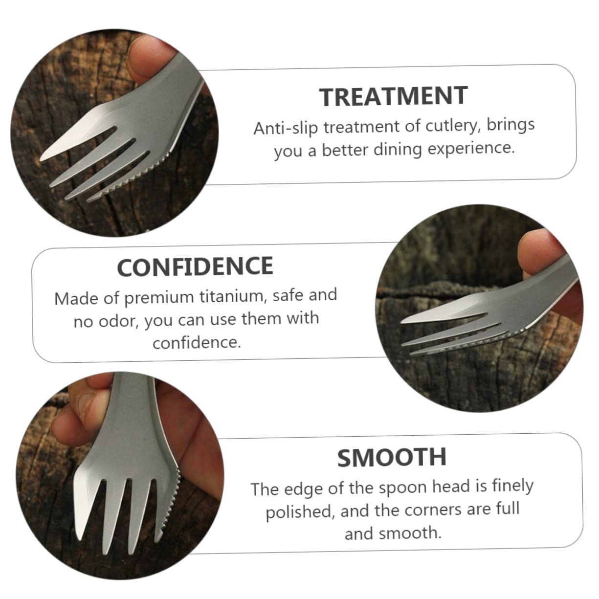 HOLIDYOYO Reusable Spork Cutlery Camping Spoon Fork Utensil for Outdoor Picnic Travel Premium for Hiking Bbq and Camping Activities