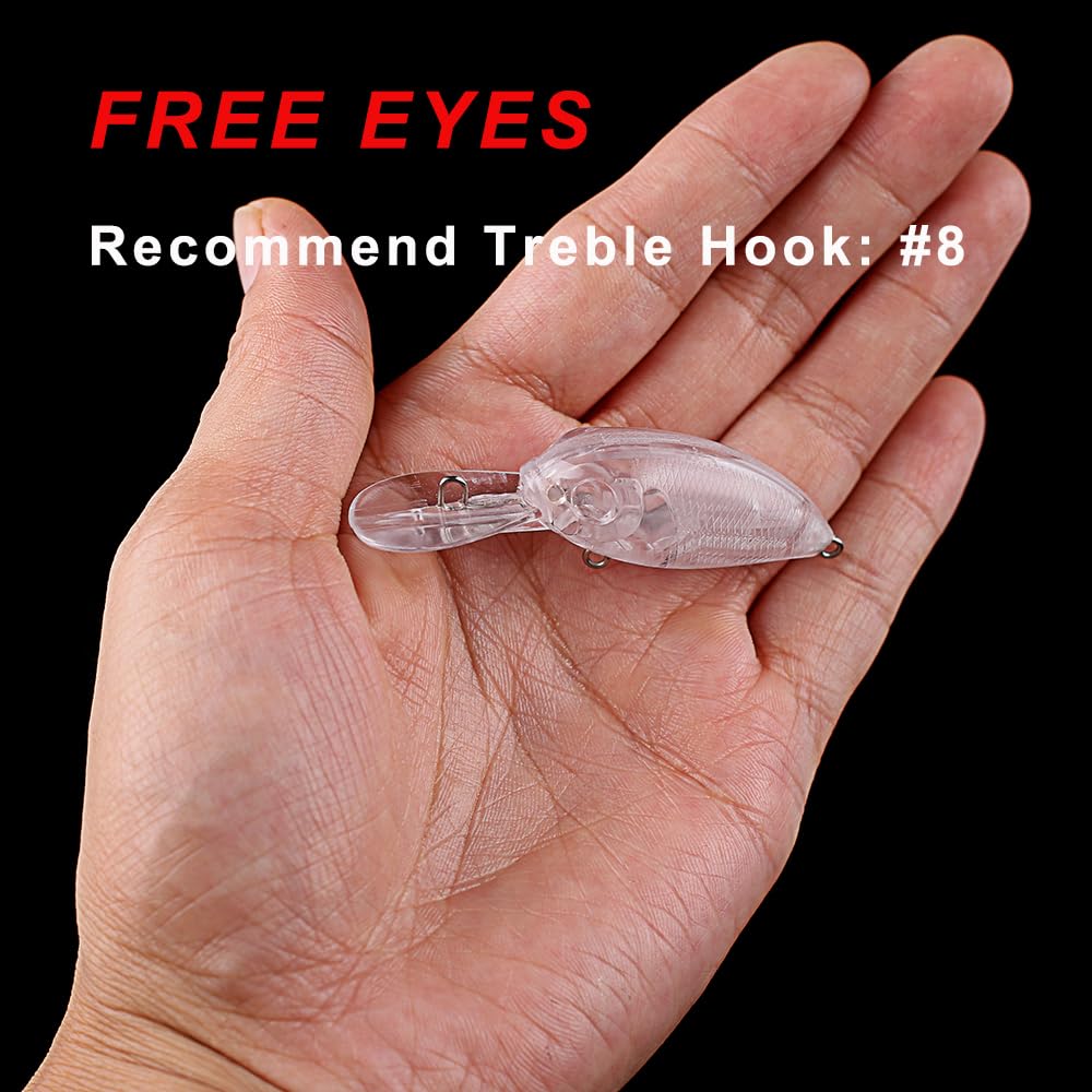 50 Uds. Crankbait en Blanco sin Pintar-cebos Duros de Buceo Medio de 5,5 cm/3,8g for Señuelos de Pesca DIY-Perfecto for Pesca de lubina