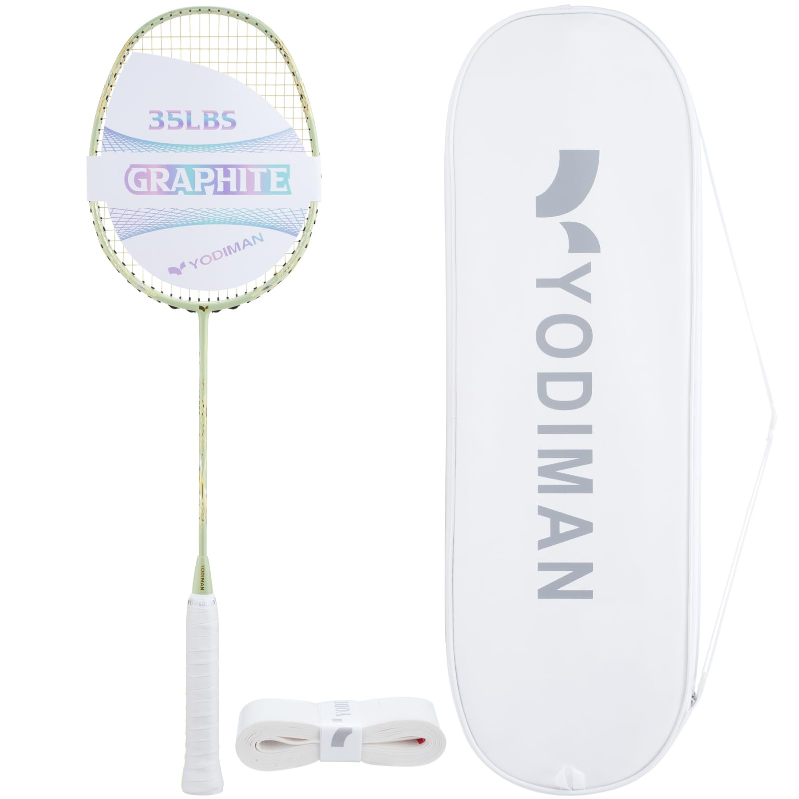 YODIMAN Professional Badminton Racket - Carbon Graphite & Carbon Fibre, Ultra-Light Single Racket for Enhanced Performance