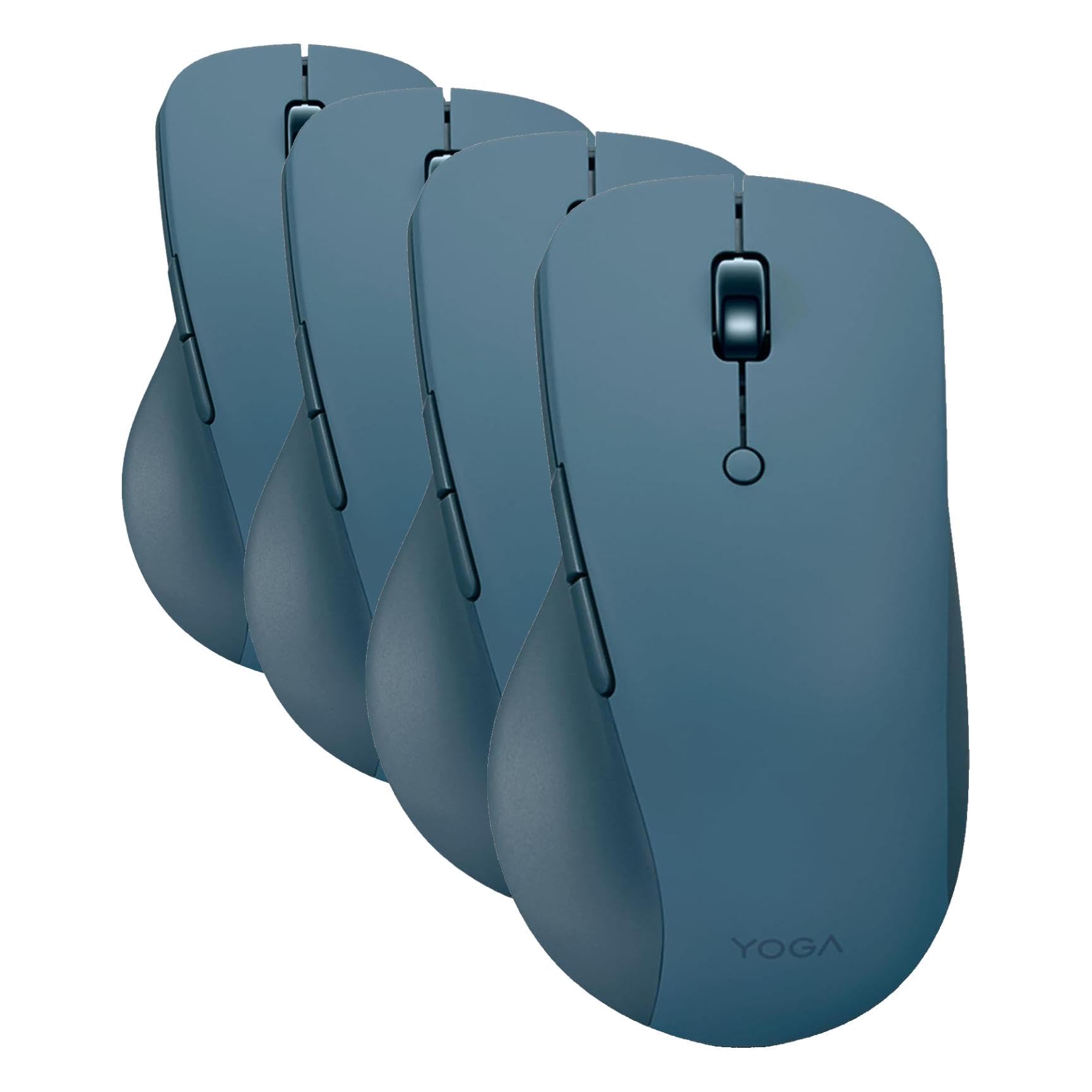 Lenovo Yoga Pro Mouse - Mouse Bluetooth Ricaricabile, Design Ergonomico per Destrimani, DPI Regolabile fino a 4000, Clic Silenziosi, Autonomia fino a 3 Mesi, per PC/Laptop/Windows/macOs - Tidal Teal