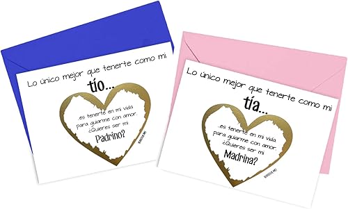 Miniatura 64 de Spanish Will You Be My Godmother Godfather Scratch Off Card, Card for Tia y Tio Promotion to Padrinos from Niece Nephew Goddaughter Godson