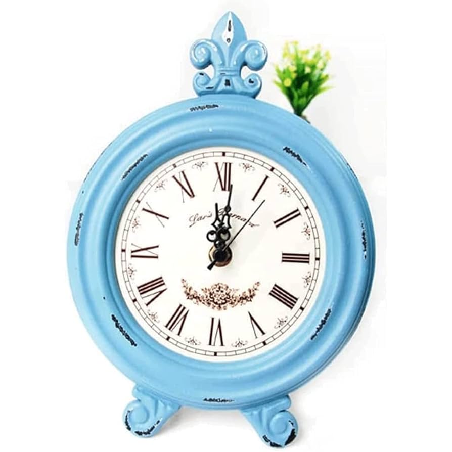 クラシック木製時計 昭和レトロ　ヴィンテージ　稼働品　日常使いOK 美品　藍色 在庫限り】懐中時計 木目調 ヴィンテージ風 アンティーク