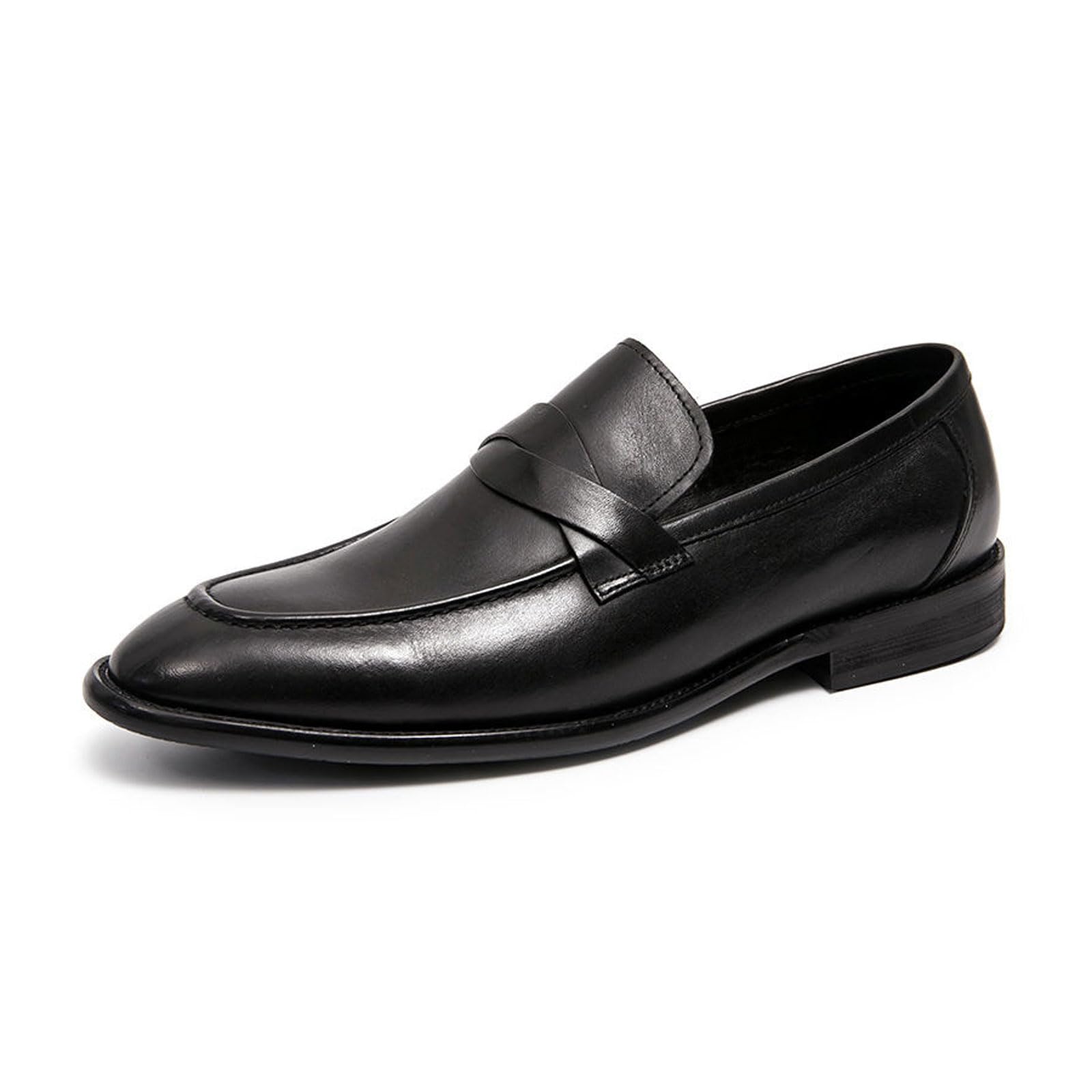 Uomo Mocassini Slip on Scarpe da Abito Formale, Punta Quadrata per Lavoro E Casual, Stile Oxford Business