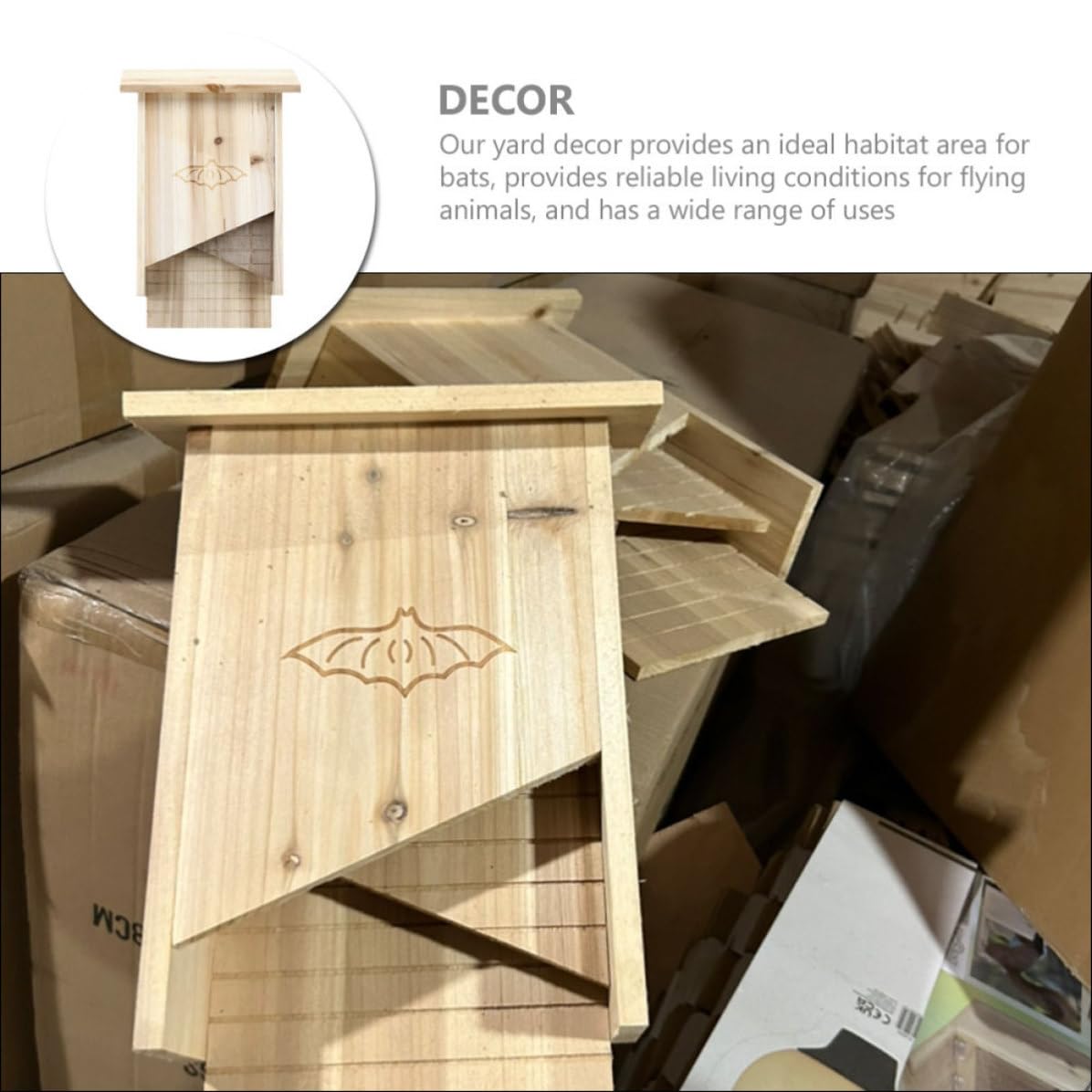 Operitacx Casetta per Pipistrelli Fatta a Mano da Esterno in Legno Beige