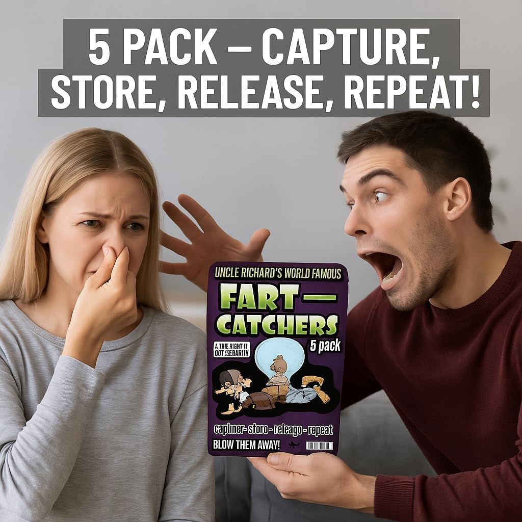 Uncle Richard's World Famous Fart Catchers – Hilarious 5 Pack Gag Gift for Men, Women & Teens – White Elephant, Secret Santa, Stocking Stuffer image 4
