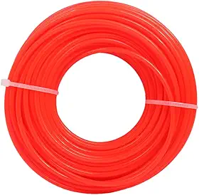 Fio De Nylon Acessório Roçadeira 3mm Cortar Aparar Grama Redondo Bobina Rolo Resistente (15 Metros, Laranja)