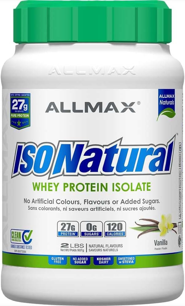 ALLMAX ISONATURAL Protein Isolate Powder, Vanilla, 2 lb, 29 Servings