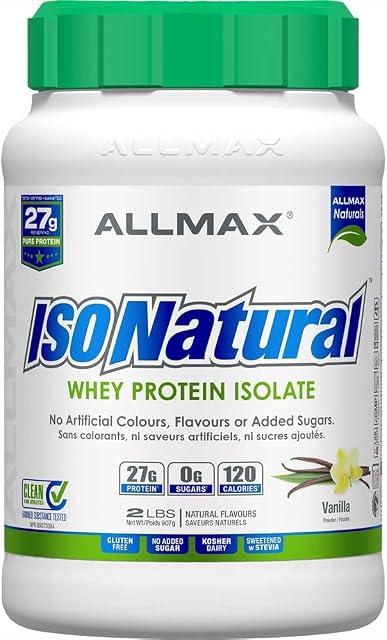 ALLMAX ISONATURAL Protein Isolate Powder, Vanilla, 2 lb, 29 Servings