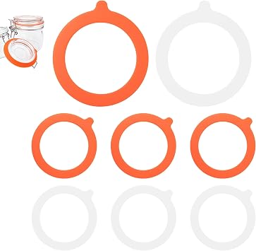 BlingKingdom 8 PCS 3.74" Silicone Seal Gaskets for Wide Mouth Mason Jars