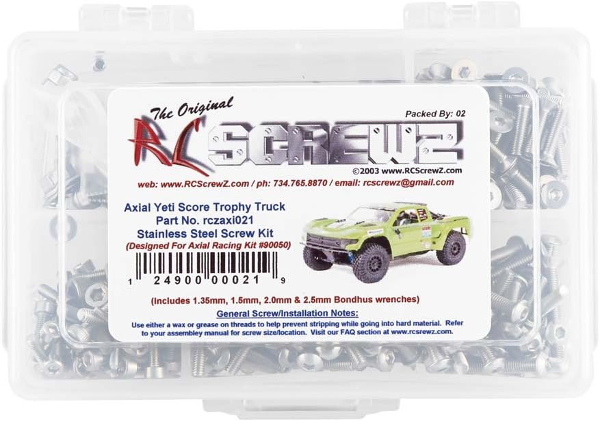 RCScrewz Compatible with Axial Yeti Score Trophy Stainless Steel Screw Set, RCZAXI021