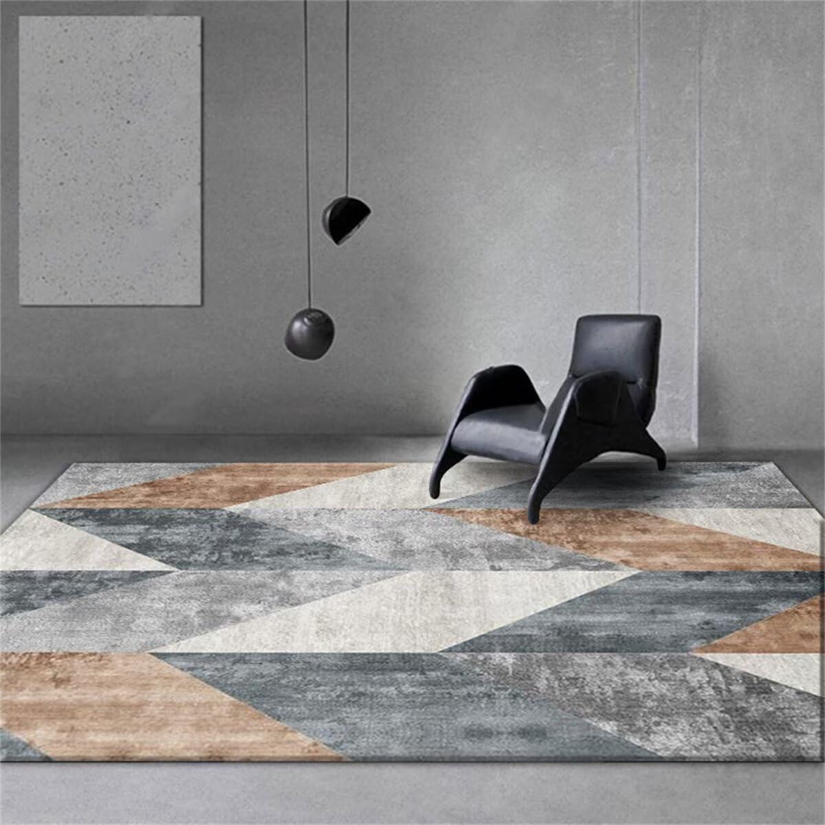 Tapis de couloir de salon minimaliste gris durable de grande taille