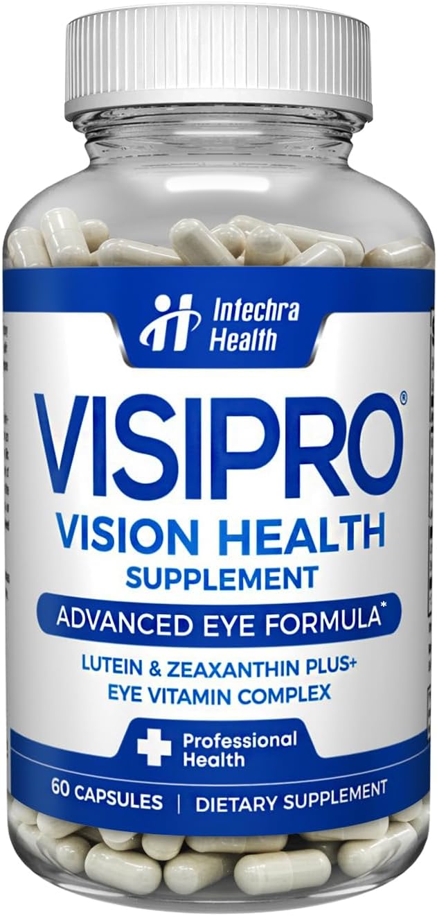 VISIPRO® 20-20 New Vision Health Supplement - Advanced Eye Vision Vitamins for Complete Eye Health, Vision Support & Macular Free Radical Defense - 60 Veggie Caps