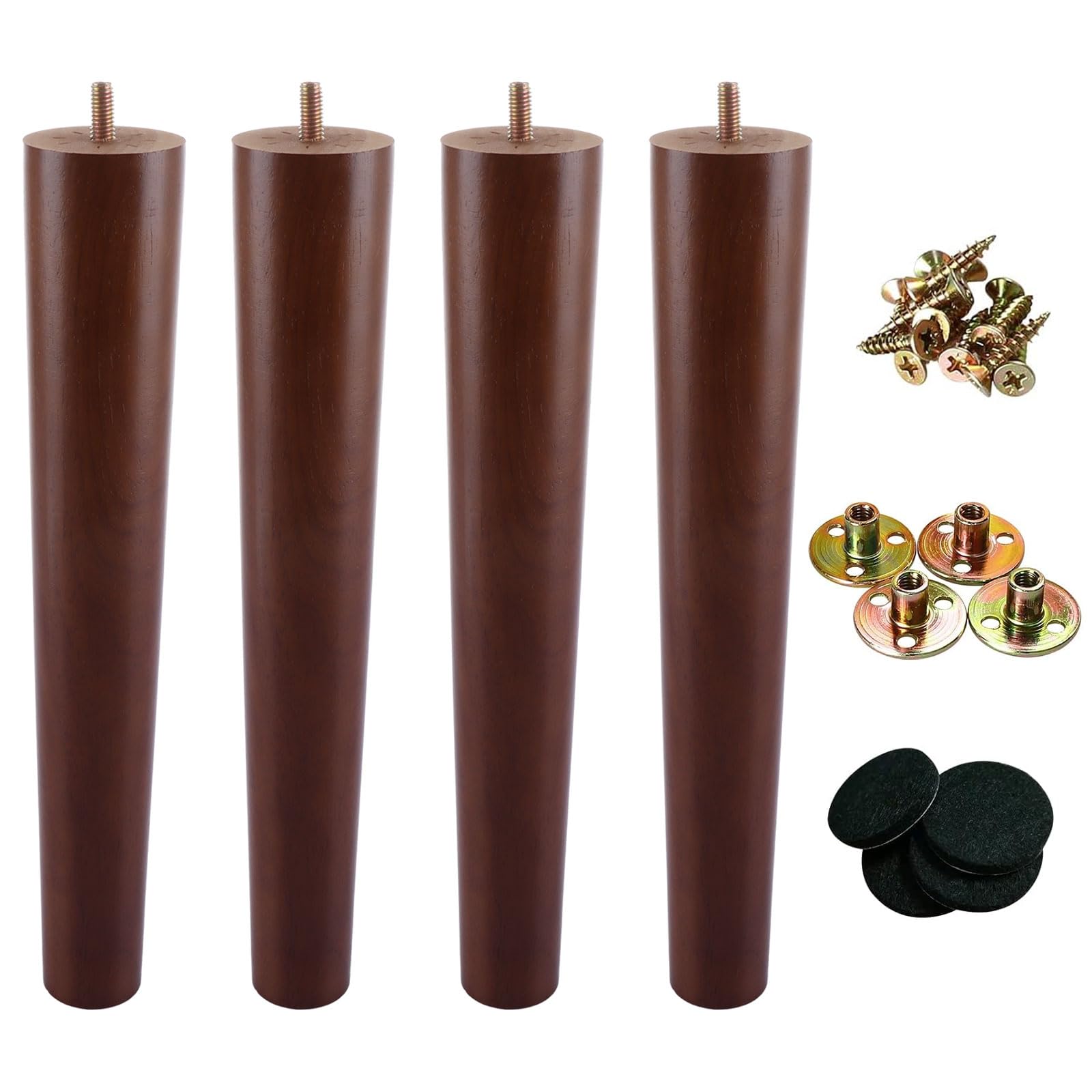 JMIATRY 30cm Wooden Furniture Legs Set of 4, Nature Solid Wooden Sofa Legs