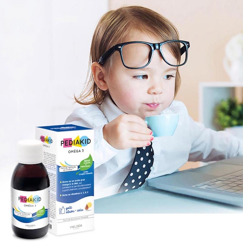 PEDIAKID - Caramelle Gommose Omega 3 - Formula naturale al delizioso aroma di Limone - Sostiene le funzioni cognitive - Contribuisce a una crescita e a uno sviluppo normali - 3 x 60 orsetti
