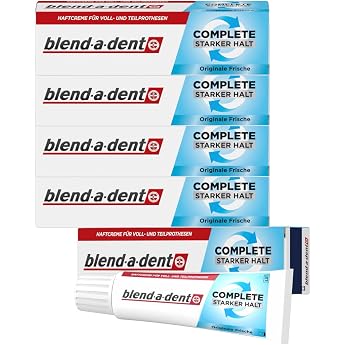5 x 47g blend-a-dent Original Super Haftcreme - Extra Stark - Complete