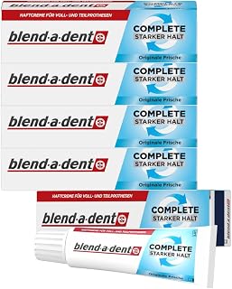 5 x 47g blend-a-dent Original Super Haftcreme - Extra Stark - Complete