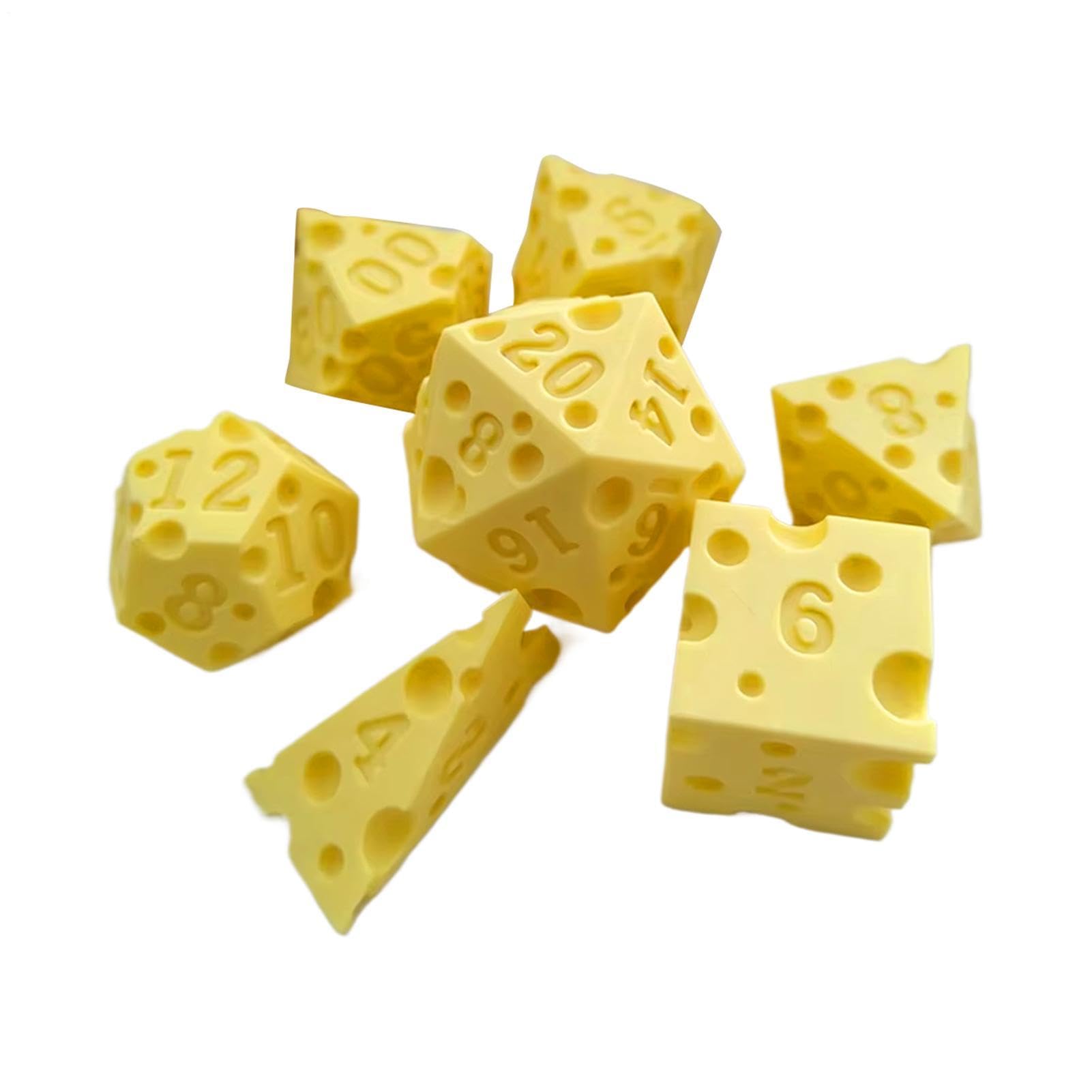 Cheese Dice Set - Irregular Board Game | Polyhedral Dice Sets | for Festive Celebrations Friends Parties Family Gatherings Picnic Travel