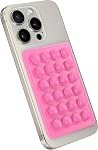 StickyGrippy Suction Phone Case Mount, Silicon Adhesive Phone Accessory for iPhone and Android, Hands-Free Fidget Toy Mirror Shower Phone Holder, Tiktok Videos and Selfies (White)