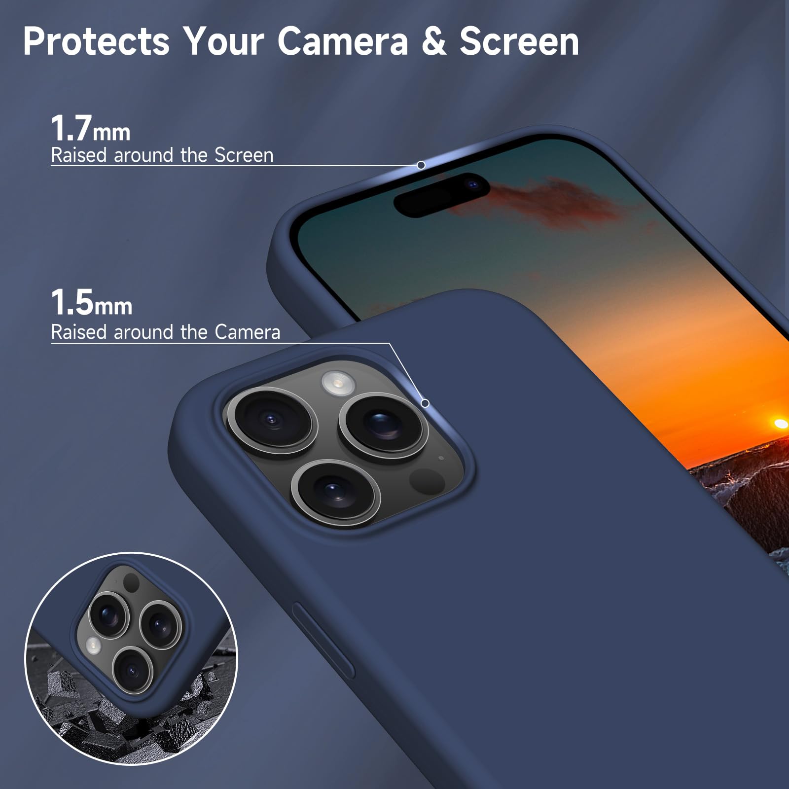 OitiYaa Liquid Silicone Case for iPhone 16 Pro Max Case,Full Body Protective Cover with 4 Layer Shockproof Structure - Image 4