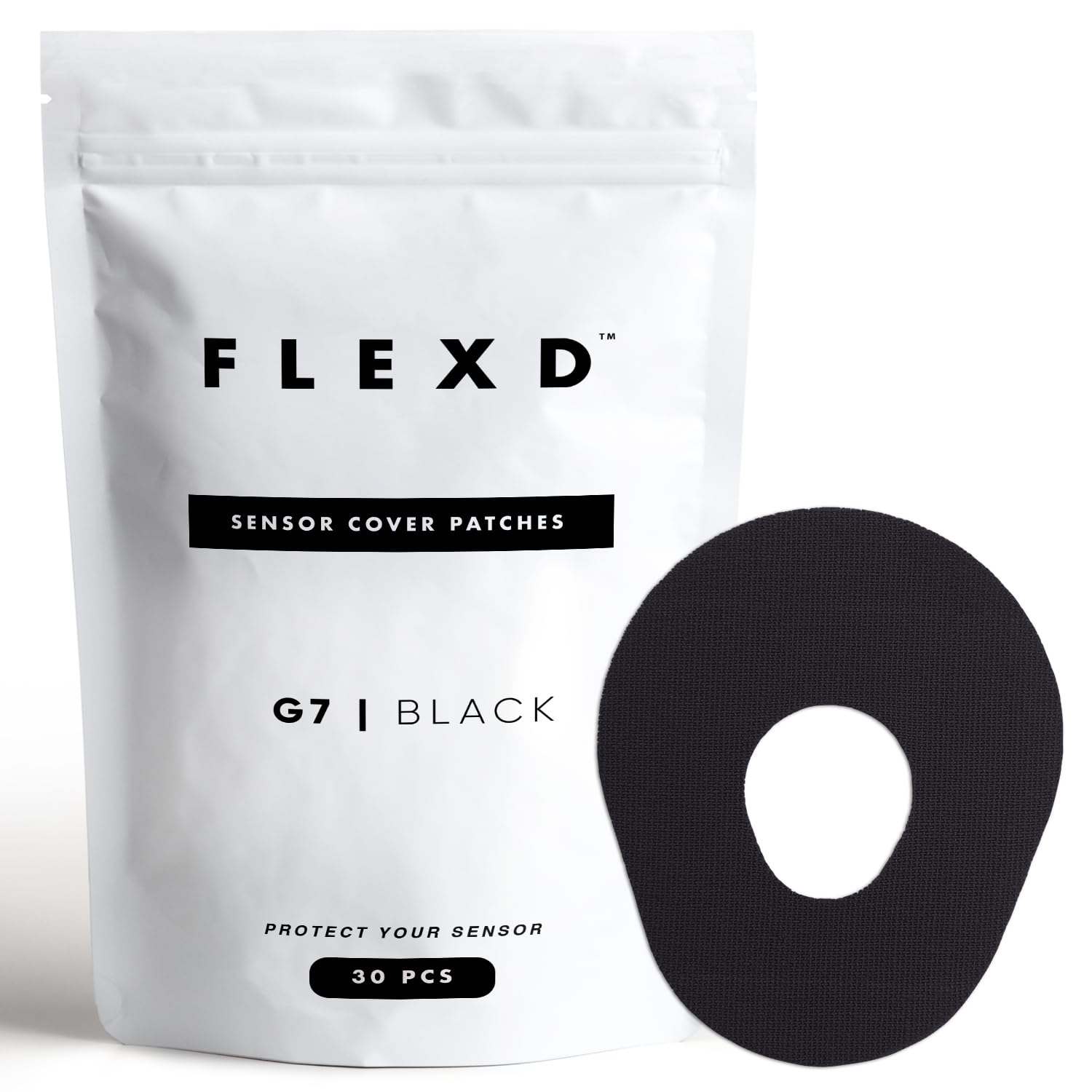 Flexd – Dexcom G7 Over Patches Waterproof (Pack of 30) - Black